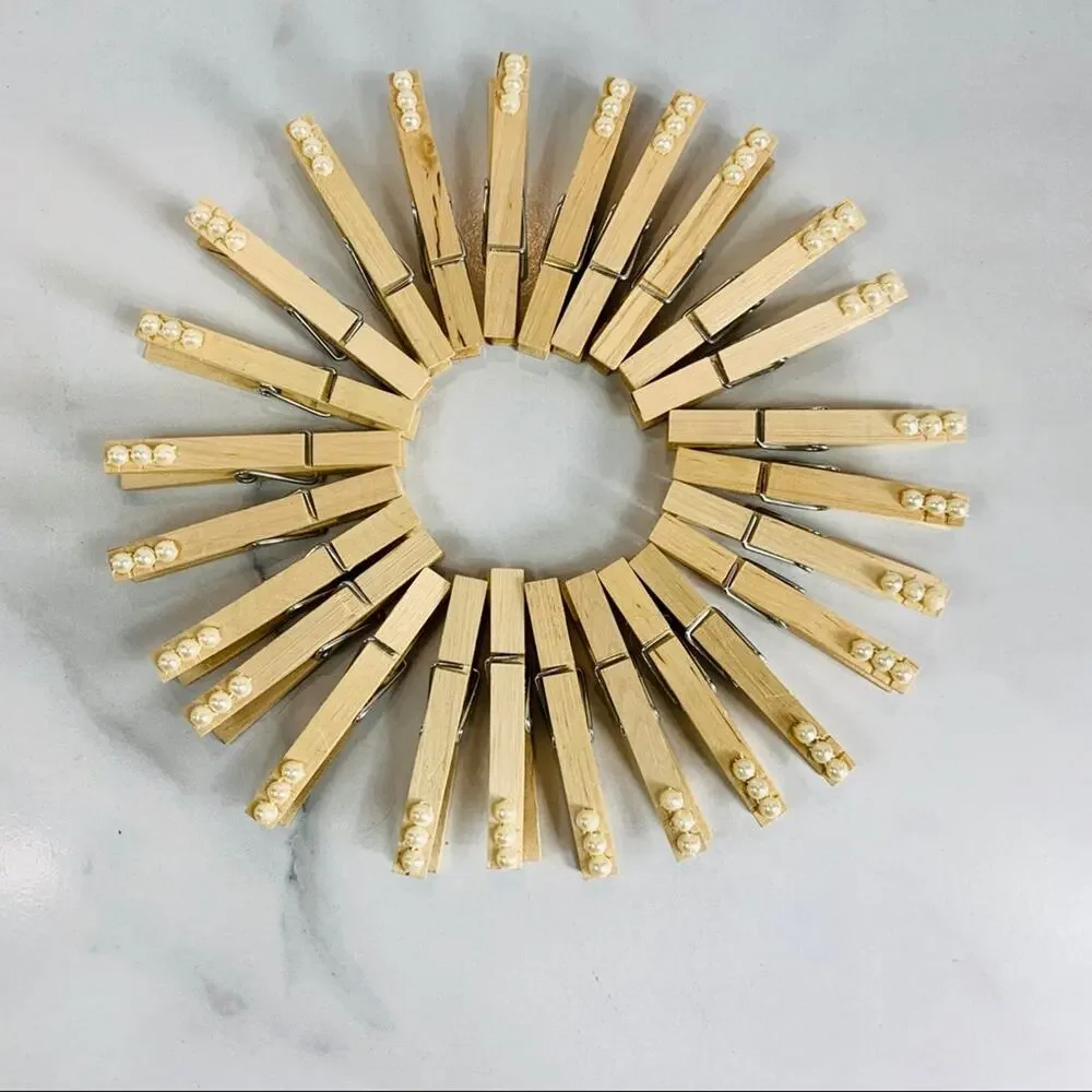 25 Decorative Bridal Pearl Embellished Clothespins Dorm Bedroom Office
